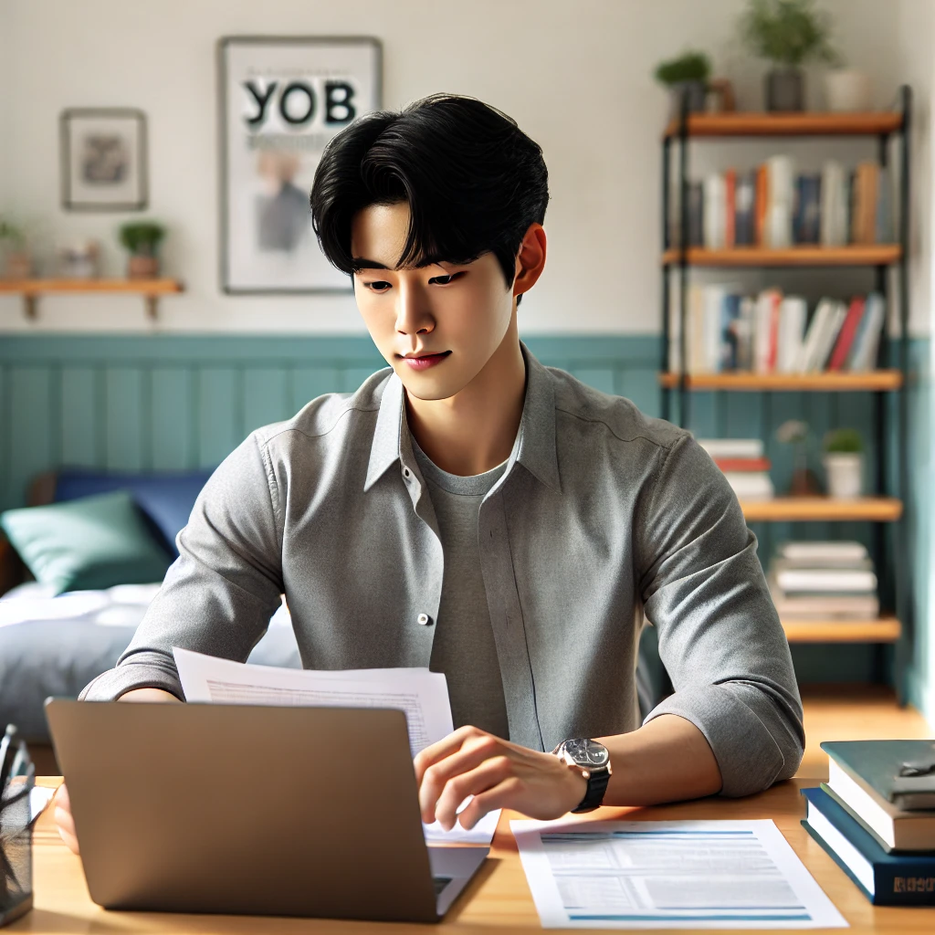 취업 준비를 하는 대학생