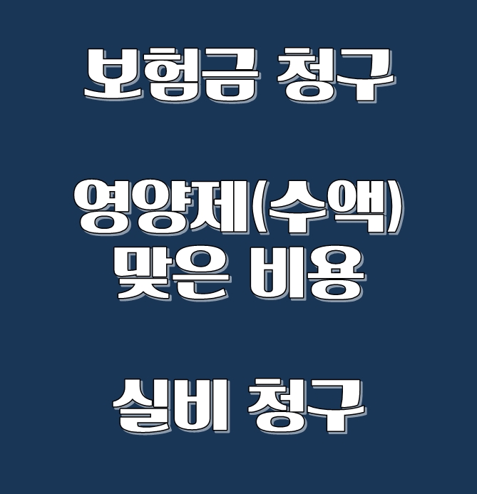 (보험금 청구) 영양제(수액) 맞은 비용 실비 청구하기
