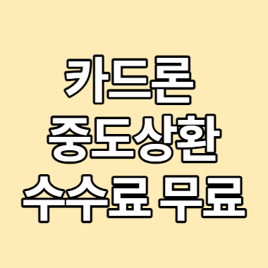  현금서비스 카드론 차이, 중도상환 방법