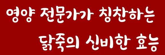 영양 전문가가 칭찬하는 닭죽의 신비한 효능