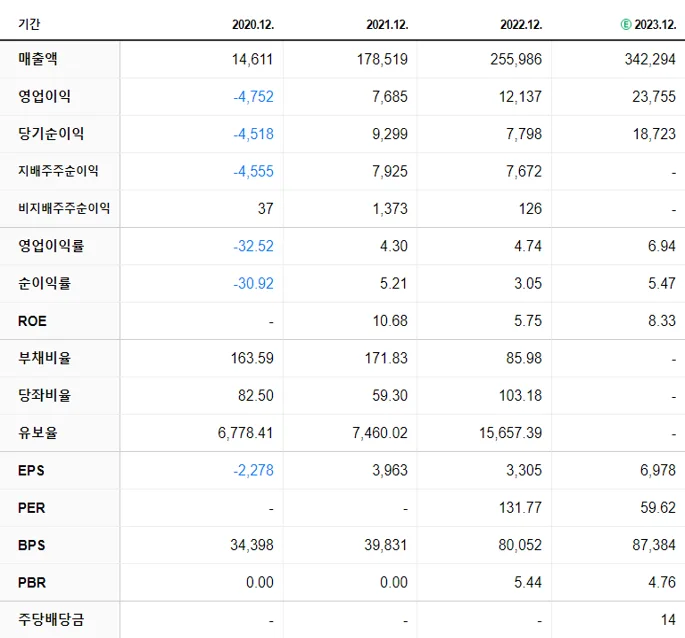 LG에너지솔루션 재무제표