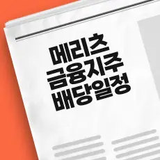 메리츠금융지주 배당금 지급