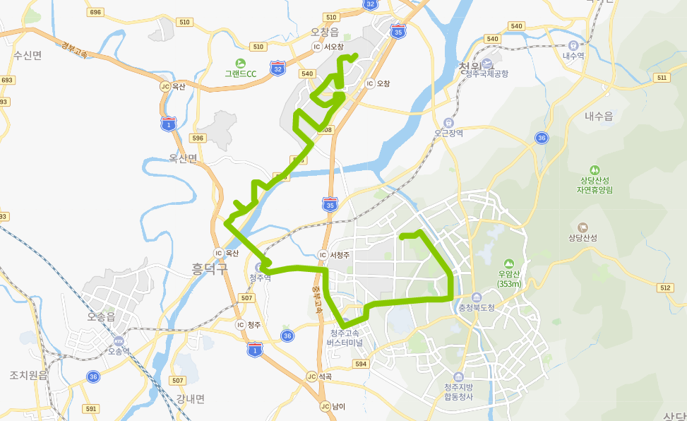  청주 717번버스 노선, 시간표 :  청주역, 충북대,오창과학단지