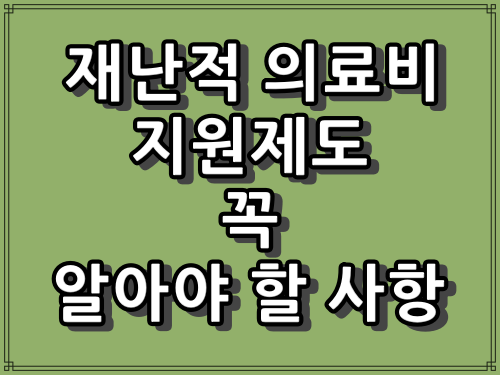 재해의료비지원제도 이용시 주의사항
