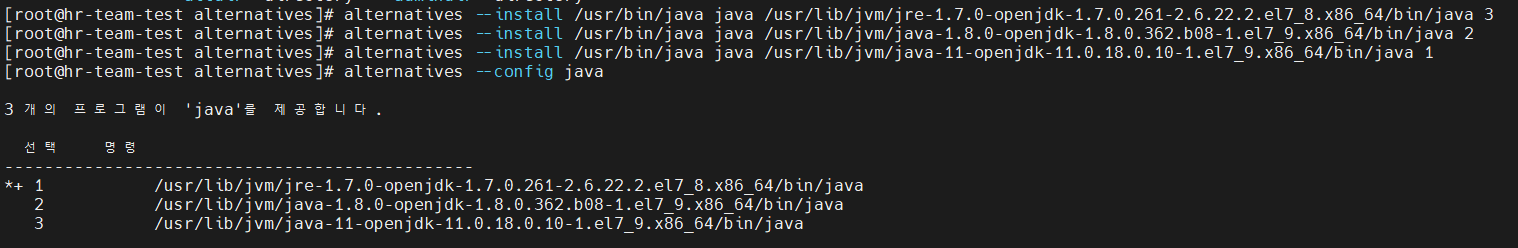 [linux] java 여러 버전 사용하기.(CentOS 7)
