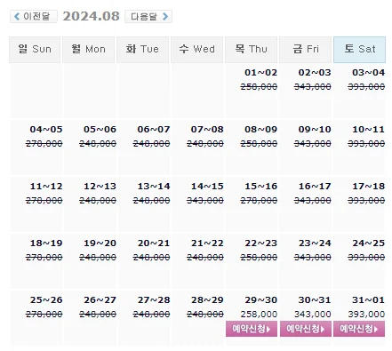 킹즈락cc 예약: 1박 2일 골프 패키지 가격 (ft.날씨) (8월 29일 기준)