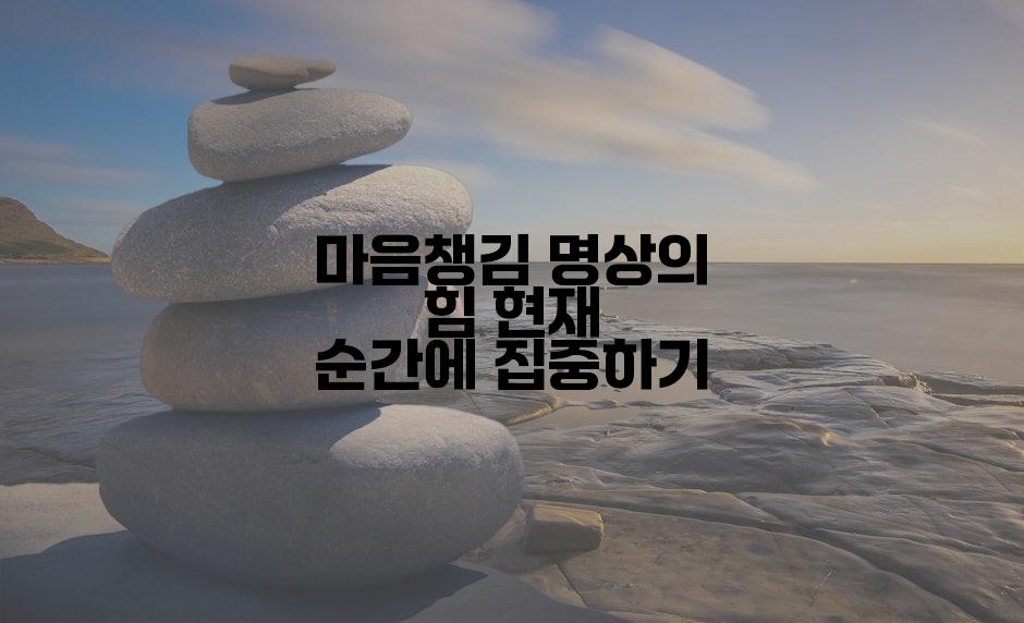 마음챙김 명상의 힘 현재 순간에 집중하기