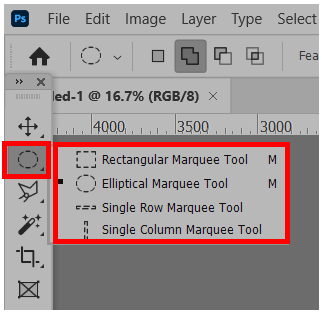 Marquee Tool 사용 방법 - Marquee Tool의 종류