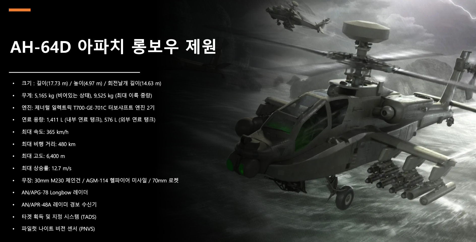 AH-64D의 제원