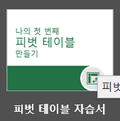 피벗테이블 자습서 그림