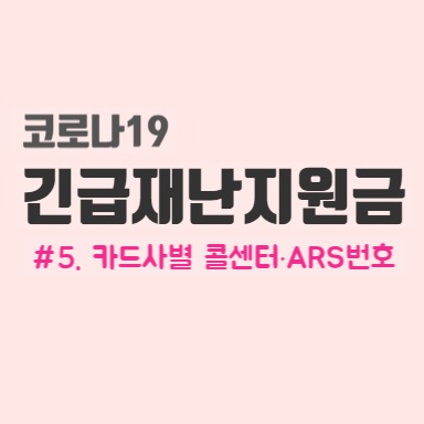  긴급재난지원금 #5. 카드사별 콜센터· ARS 번호