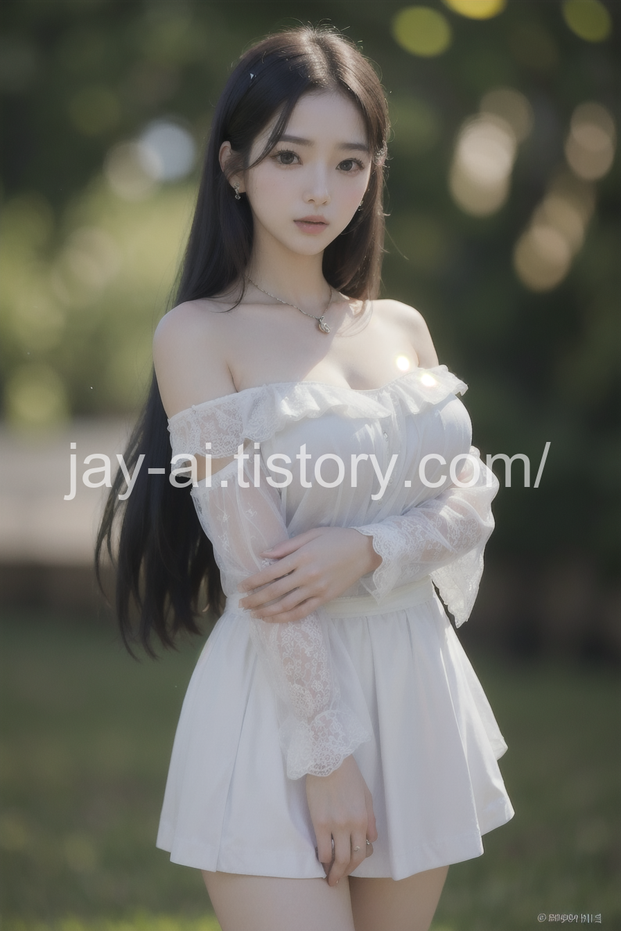  [AI lookbook] 흰색 드레스 패션 여자친구 / Fashion girlfriend in white dress / 白いドレス ファッション ガールフレンド