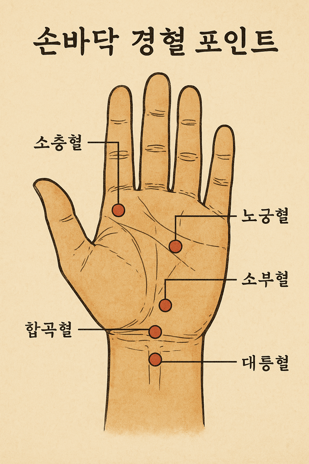 표적인 손바닥 경혈 포인트 6가지