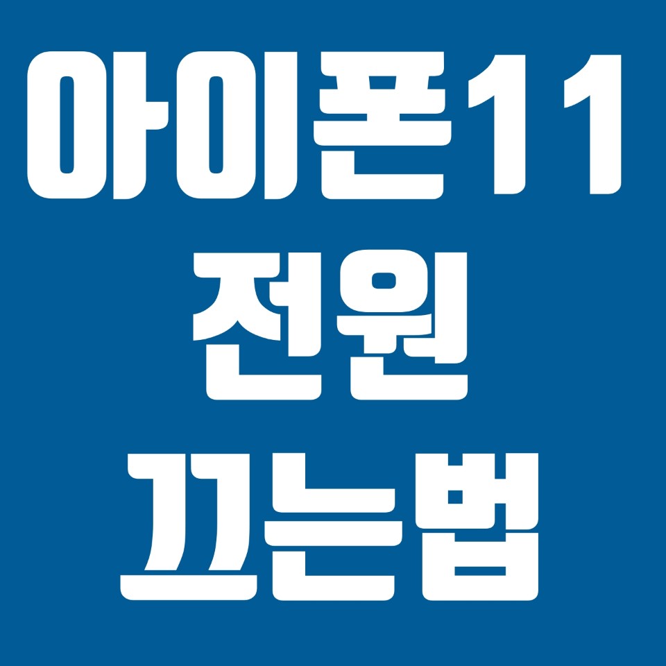  아이폰11 전원 끄는법(11pro, pro max)