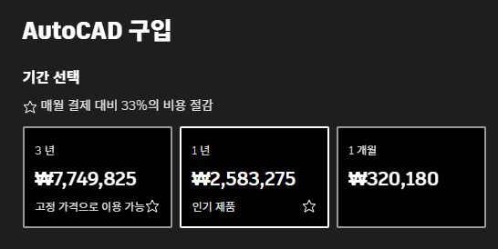 Autodesk AutoCAD 2025 오토캐드 가격