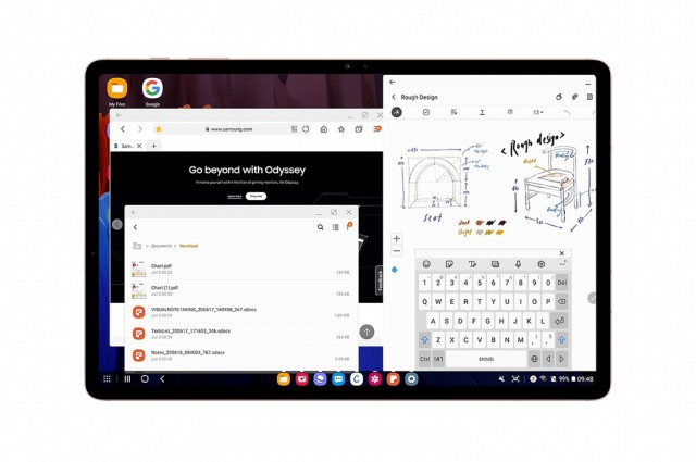 갤럭시탭 S8+ DEX 모드 활용 사례(화면 분할 멀티태스킹)