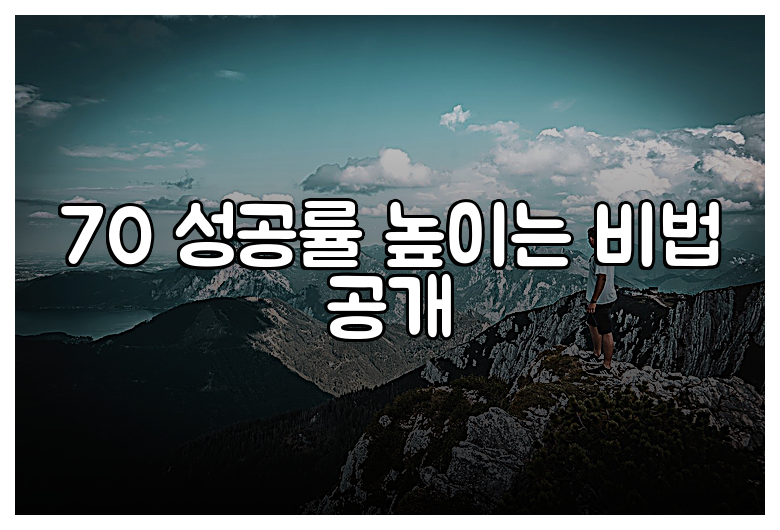 70 성공률 높이는 비법 공개