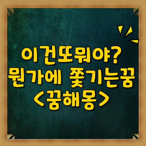  누군가에게쫓기는꿈  대상이 명확하지 않는것에 대한 꿈 해몽