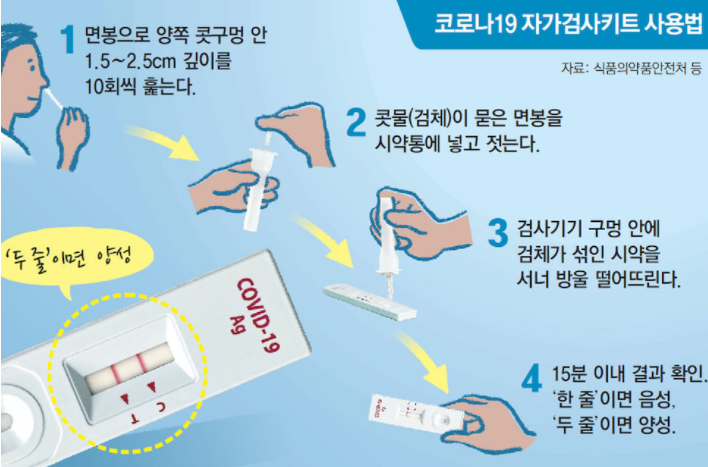 코로나 자가진단키트 사용방법과 주의사항(+가격 정확도 후기 통증)
