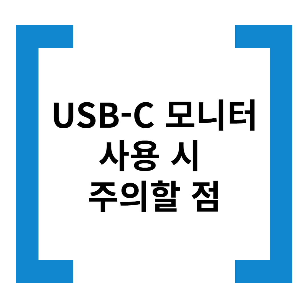 USB-C 모니터 사용 시 주의할 점
