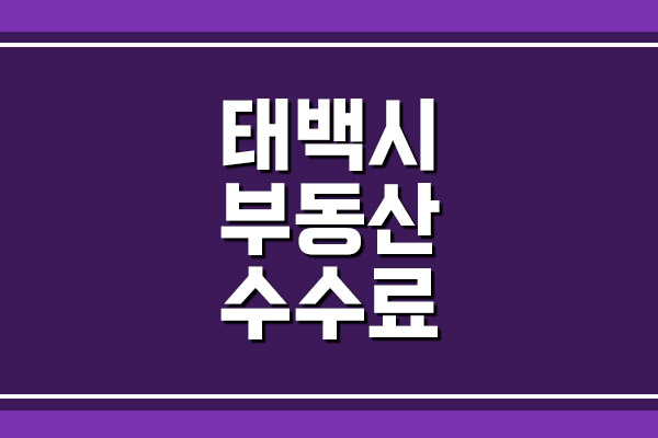  태백시 부동산 중개 보수 수수료 요율표