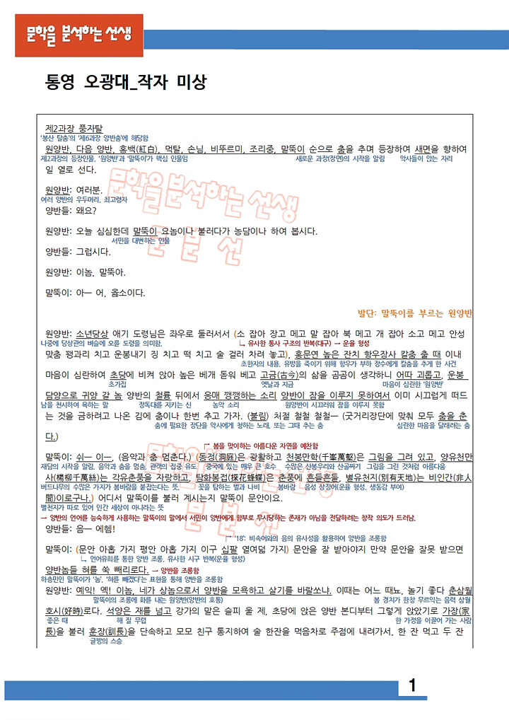 통영오광대-해설-1