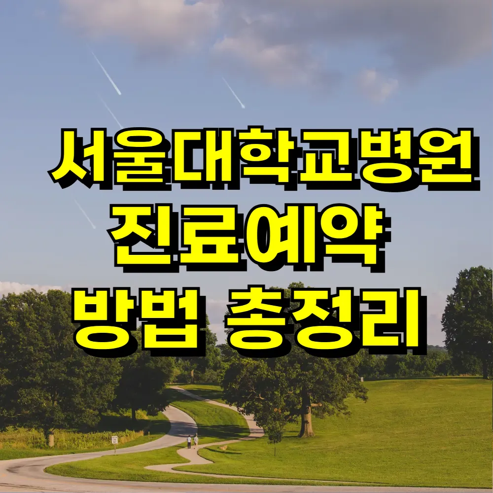 서울대학교병원 진료예약 방법 총정리
