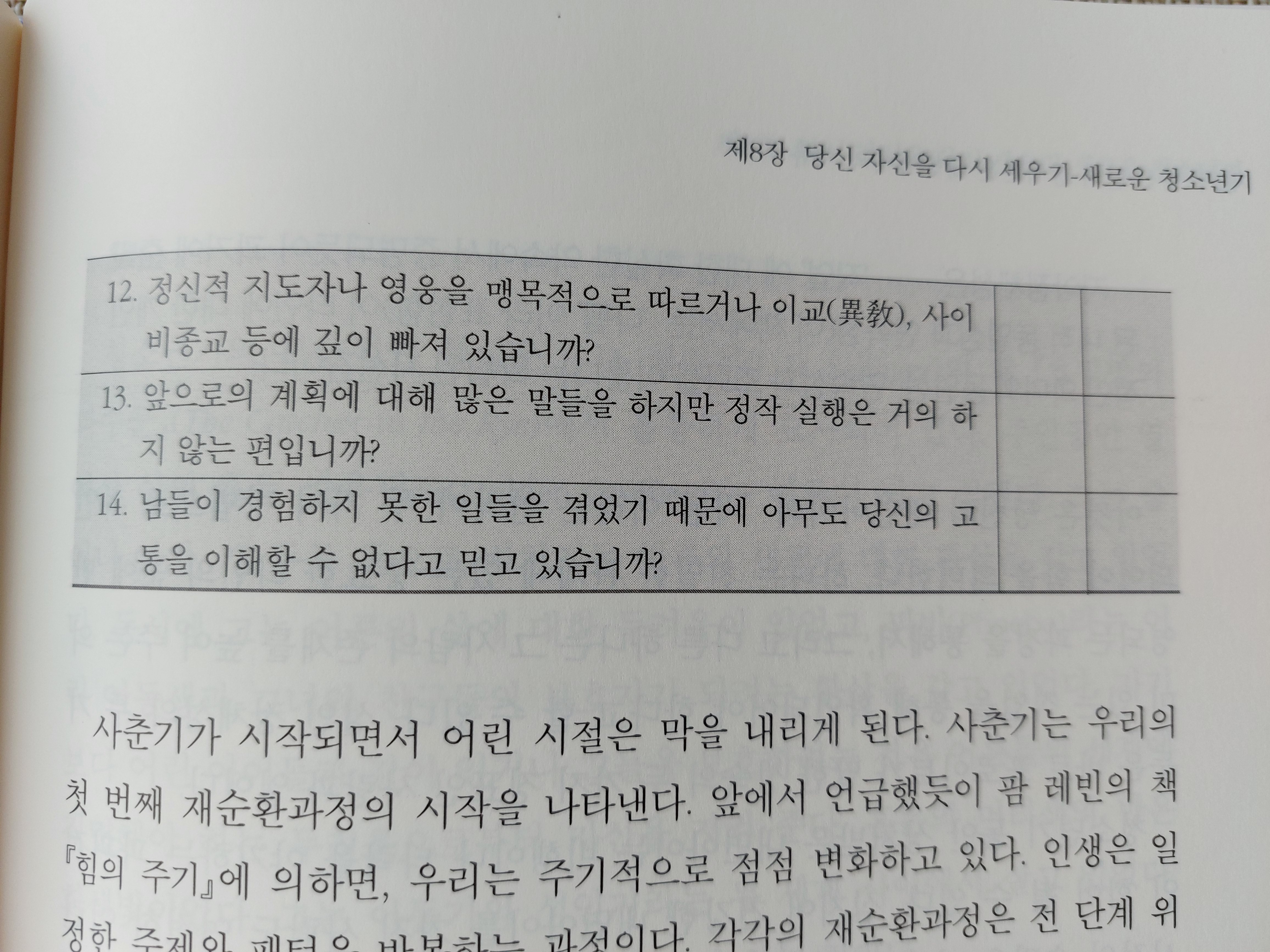 청소년기의 상처 치유