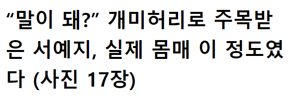  이게 말이 돼? 개미 허리 비현실적인 서예지 실제 몸매 수준 ㅗㅜ ㅑ ..