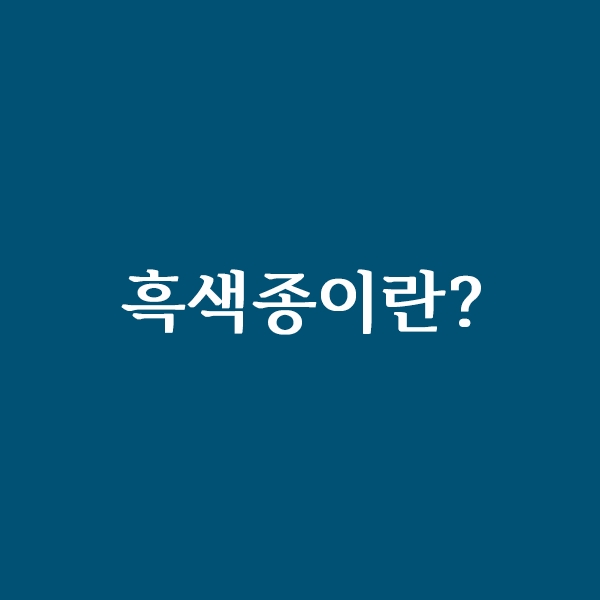  흑색종이란?