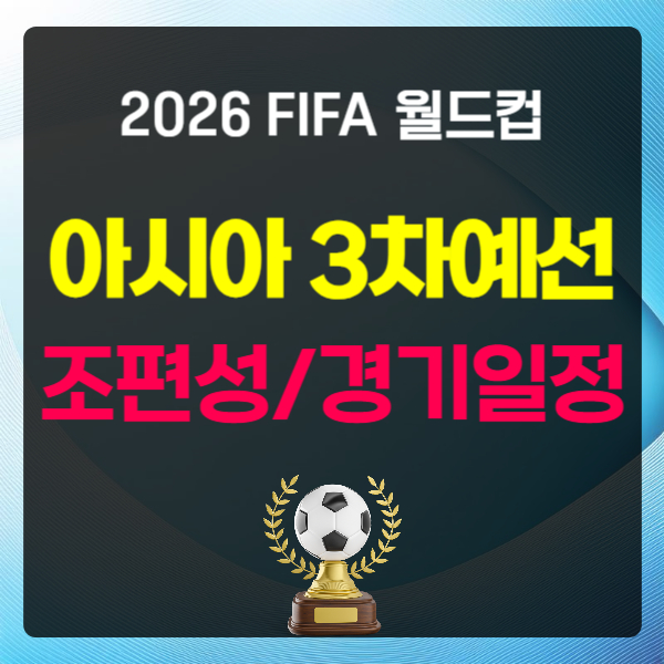 월드컵 아시아 3차 예선 일정 조편성 : 2026 FIFA