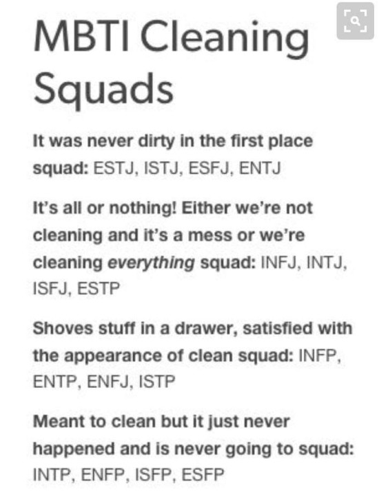  MBTI 유형중 주변 정리가 가장 깔끔한 유형은?