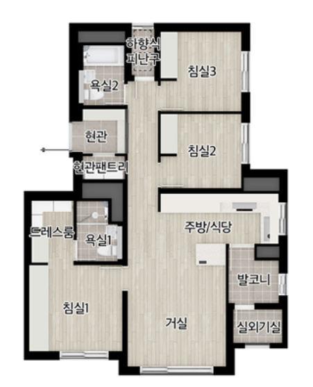 e편한세상 검단 웰카운티 평면도 59B