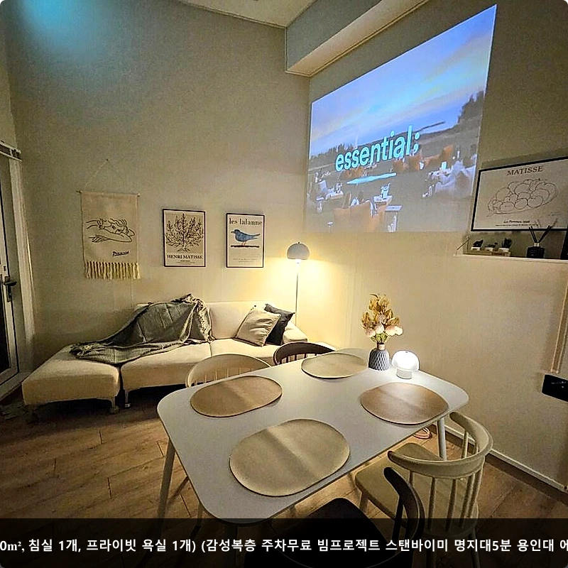 용인 시내의 프라이빗 하우스 (40m², 침실 1개, 프라이빗 욕실 1개) (감성복층 주차무료 빔프로젝트 스탠바이미 명지대5분 용인대 에버랜드 용인민속촌 역북지구내)_1