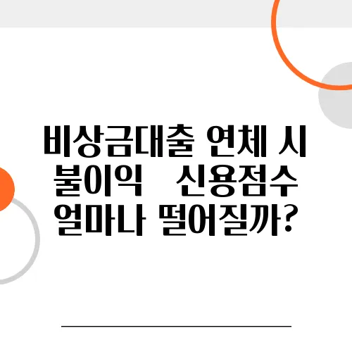 비상금대출 연체 시 불이익 – 신용점수 얼마나 떨어질까?