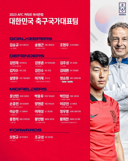 아시안컵-대한민국-선수-명단