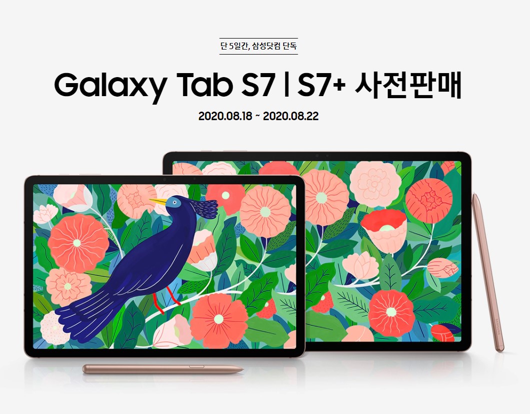  삼성 갤럭시 탭 s7 vs 갤럭시 탭s7 플러스 (비교)