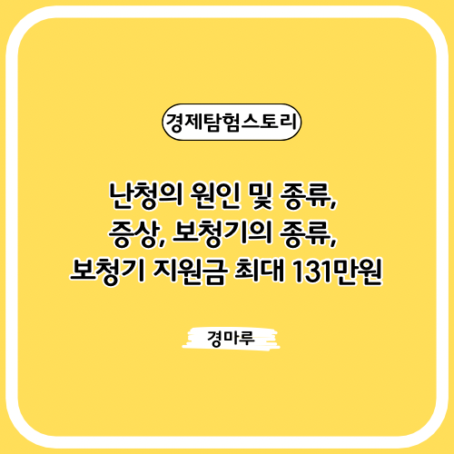  난청의 원인 및 종류, 증상, 보청기의 종류, 보청기 지원금 최대 131만원