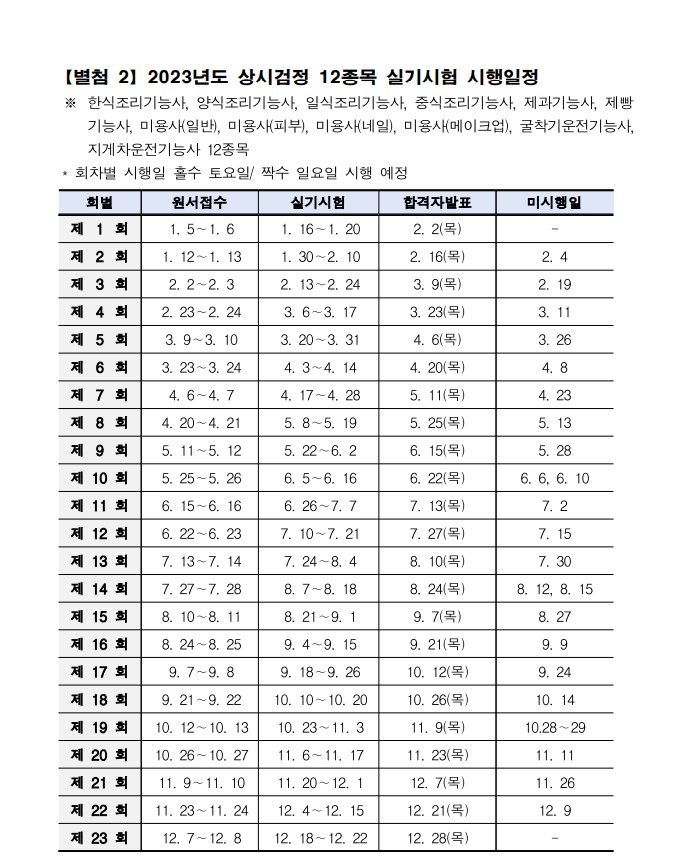 지게차 실기시험 일정