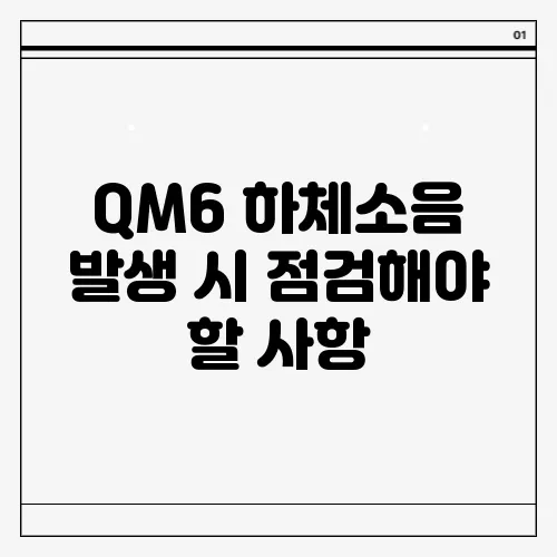 QM6 하체소음 발생 시 점검해야 할 사항