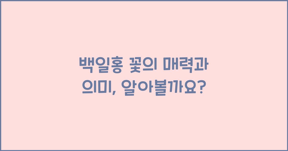 백일홍 꽃의 매력과 의미