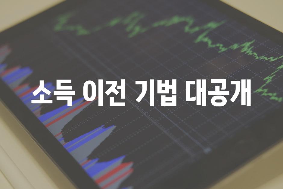 소득 이전 기법 대공개