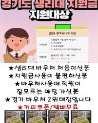 경기도 여성 생리대 vs 산후조리비 바우처 지원하기