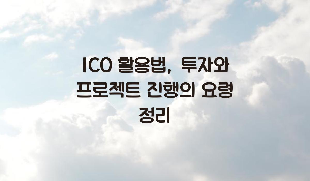 ICO 활용법