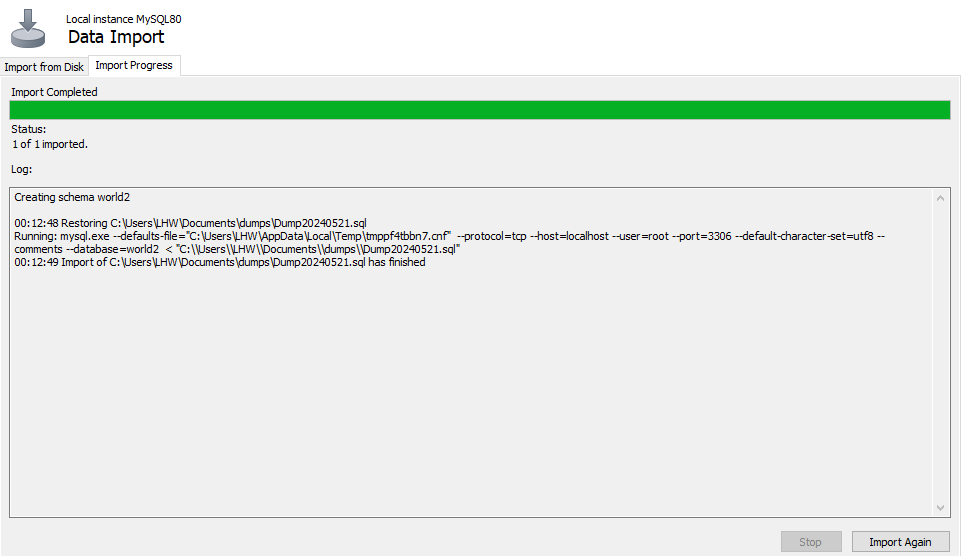 [MySQL] 데이터 내보내기 및 데이터 불러오기
