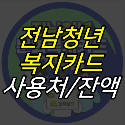 표식-스티커-위에-전남청년-복지카드-사용처-잔액-글자가-적혀있다.