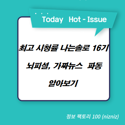  최고 시청률 나는솔로 16기 뇌피셜, 가짜뉴스  파동