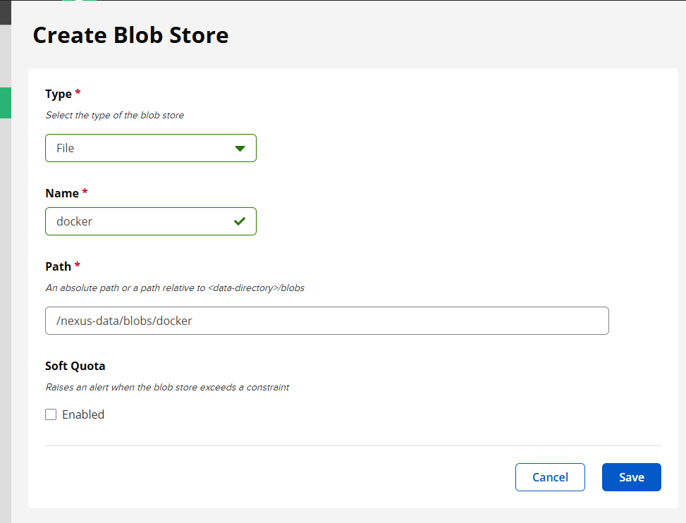 blob storage 를 file type으로 생성