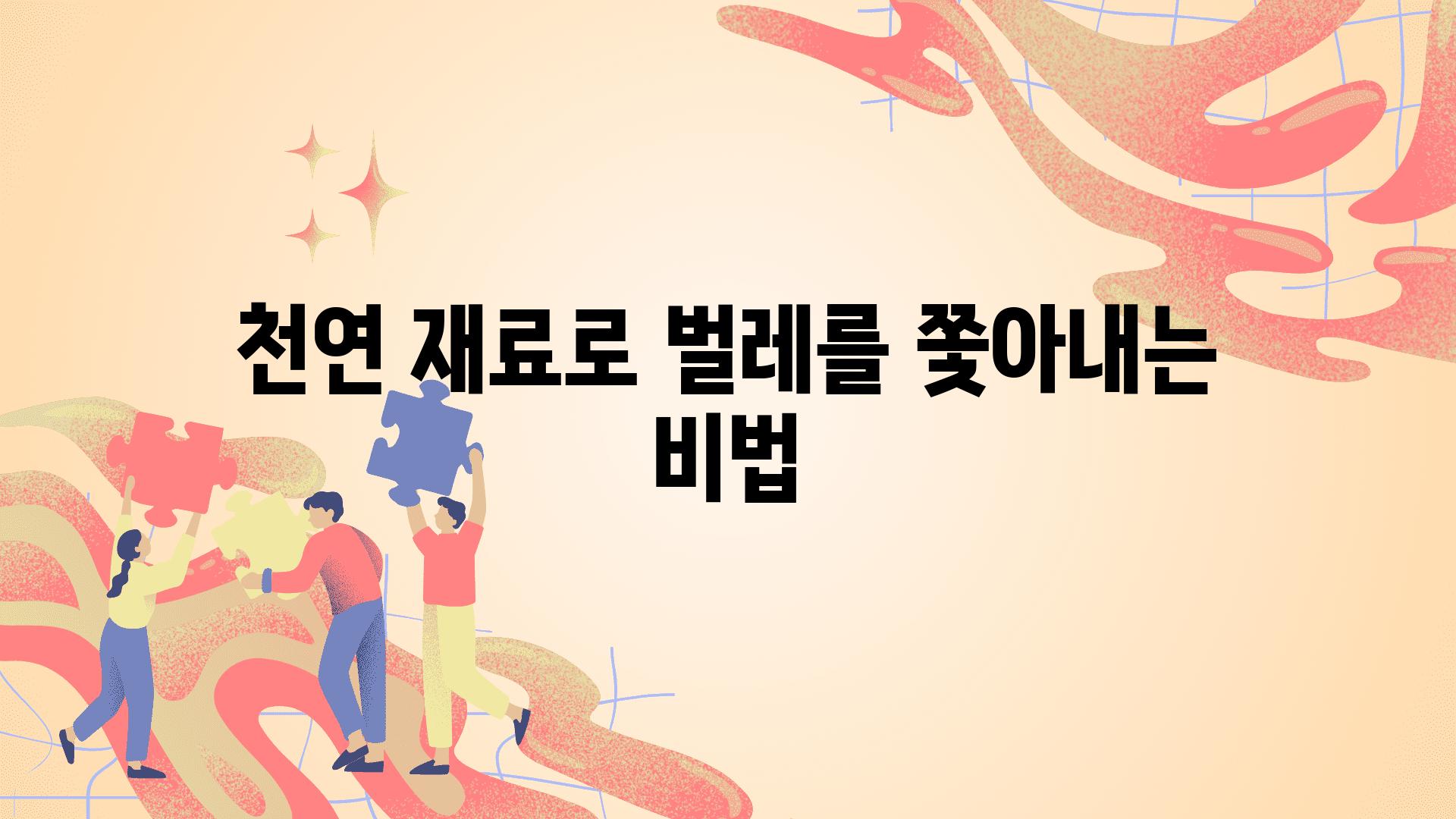 천연 재료로 벌레를 쫓아내는 비법