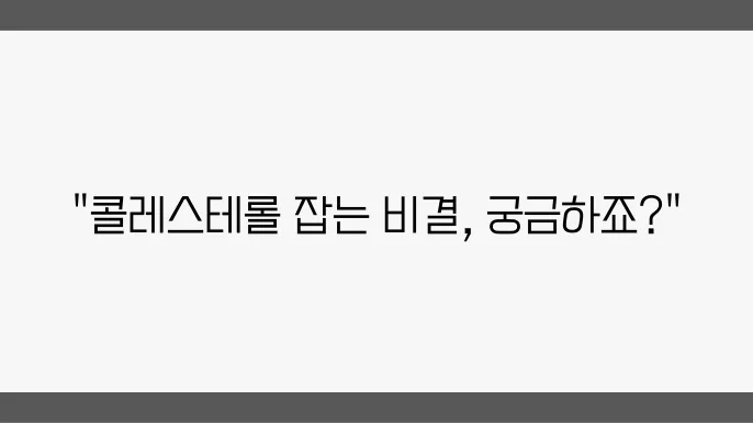 콜레스테롤 관리